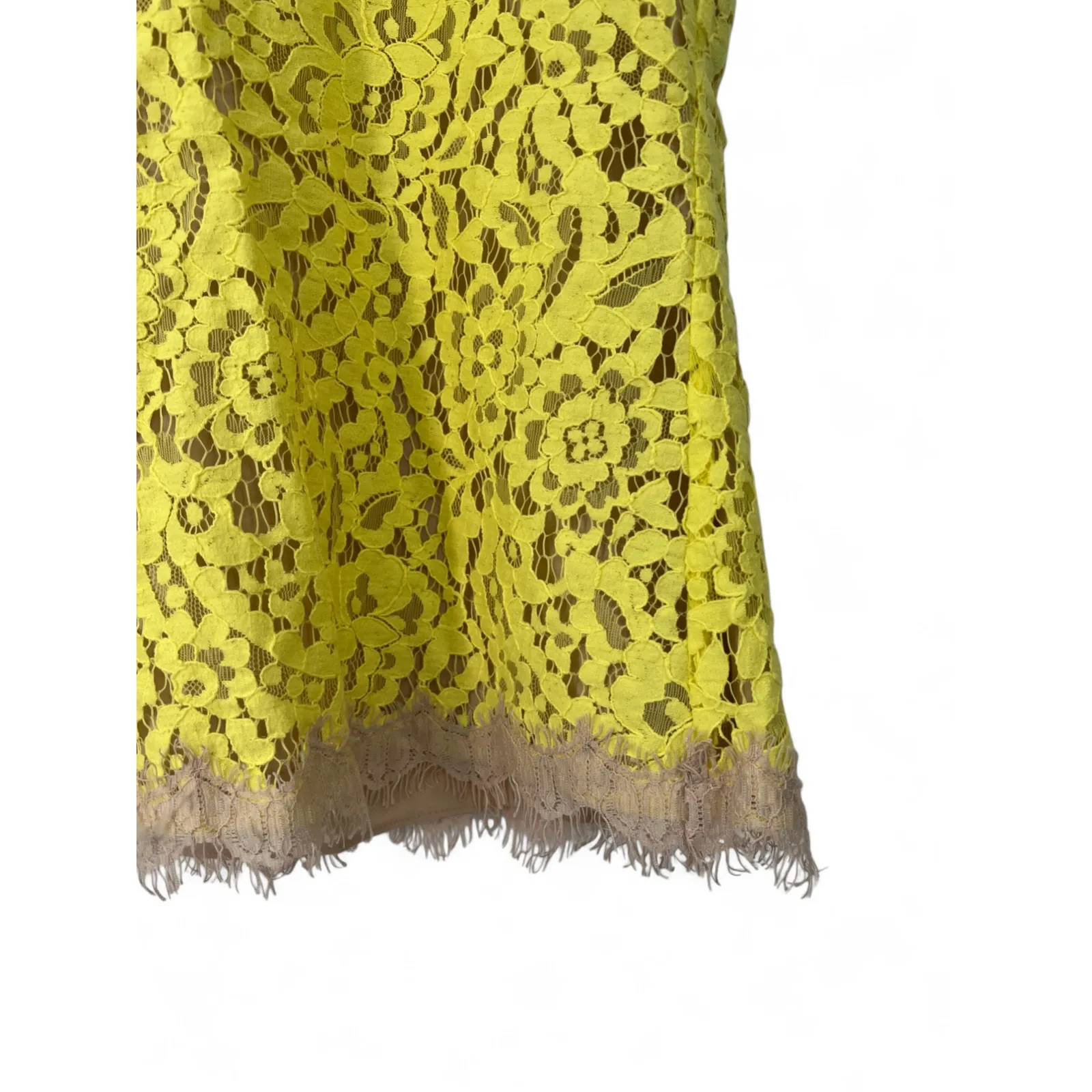 LOFT Ann Taylor | 6/ M | Lace Top Sheer Layer Sleeveless Blouse Yellow Women's - Image 3