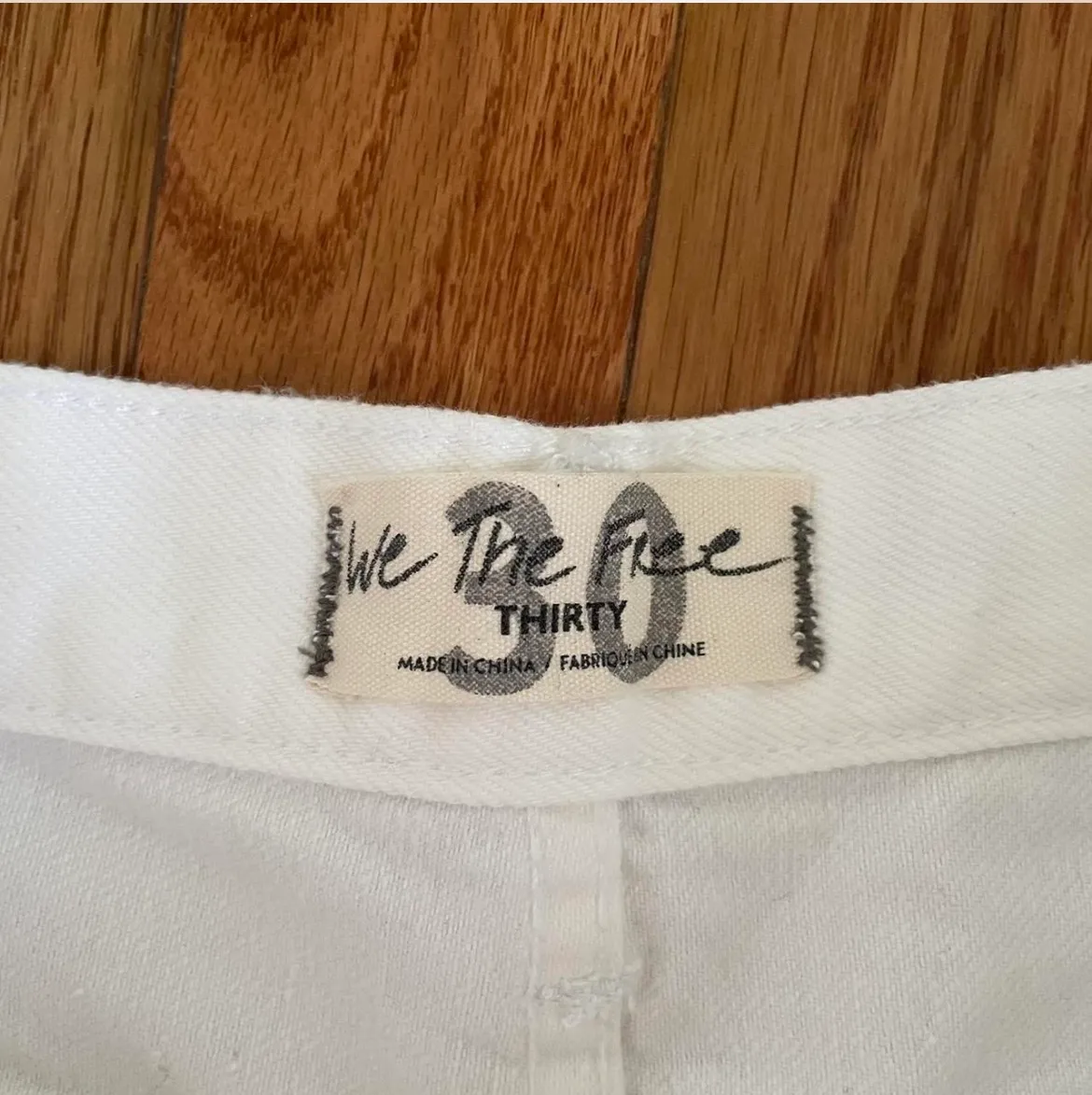 Free People white jean shorts - Image 3