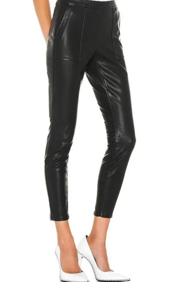 Blank NYC Vegan Leather Pants Ankle Moto Zipper Faux Black NWT 30 - Image 2