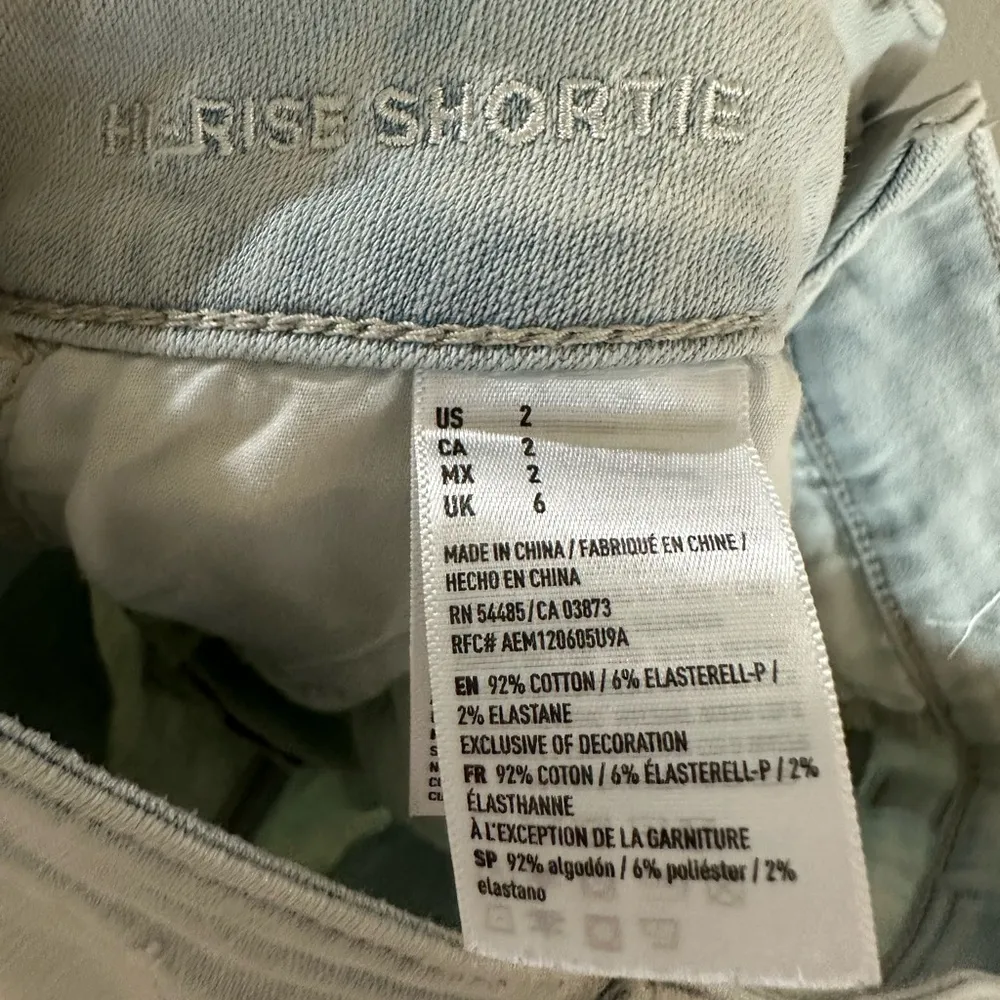 2/$15 AE Faded Denim Jean Shorts Hi Rise Shortie Super Stretch - Image 5