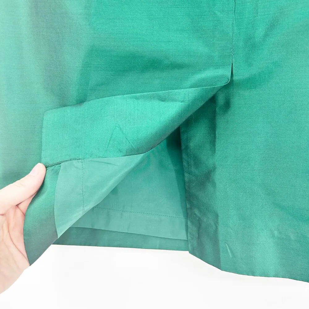 Carlisle Womens Vintage 100% Silk Crop Tank Top & Pencil Skirt Set Size 12 Green - Image 10