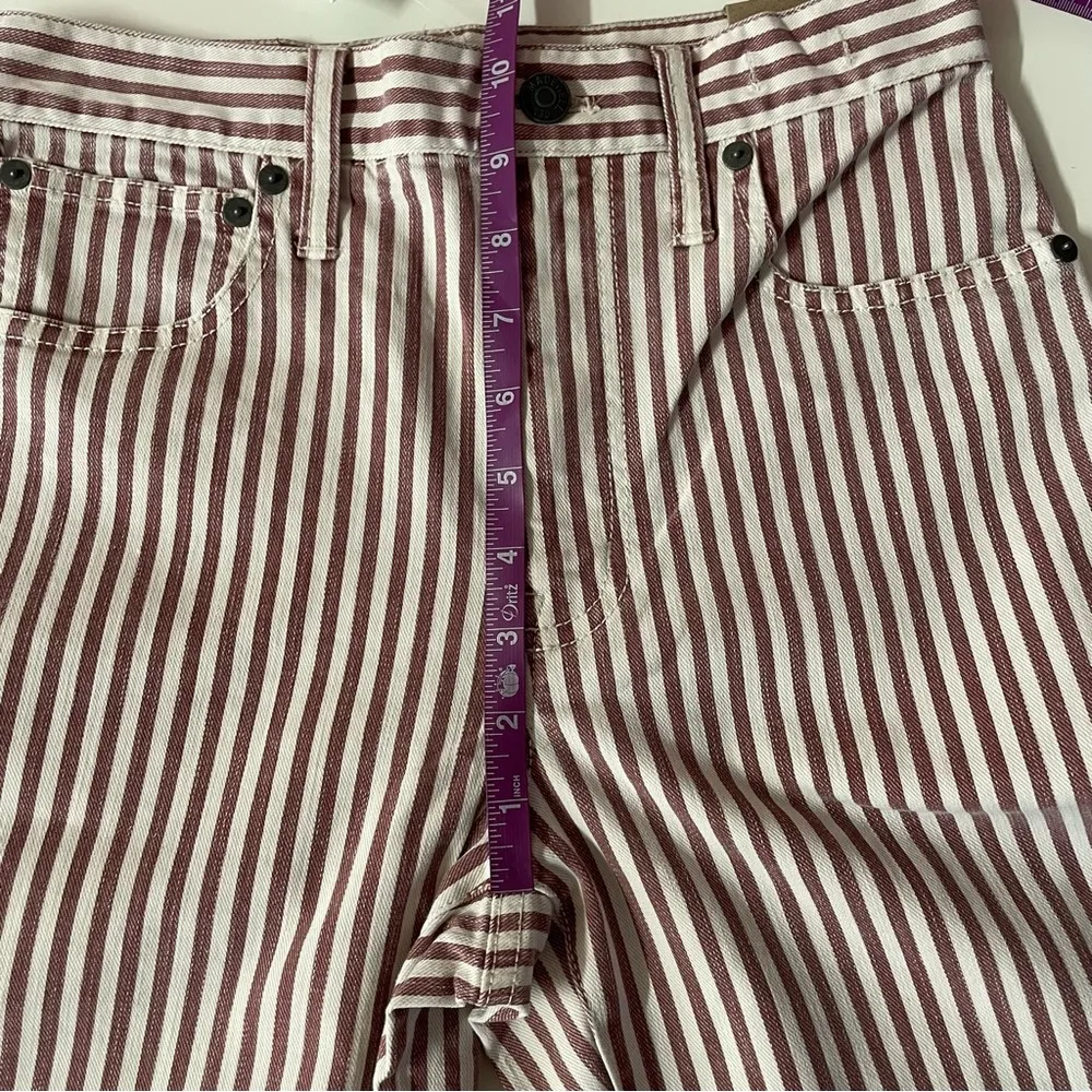 Madewell Red & Cream Striped “The High Rise Slim Crop BoyJean” Jeans Size 24 NWT - Image 5