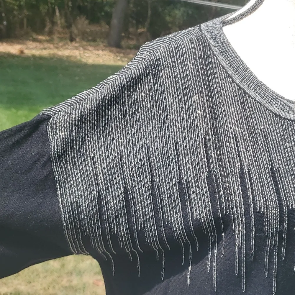 Alfani Glitter Embellished Crewneck Sweater - Image 4