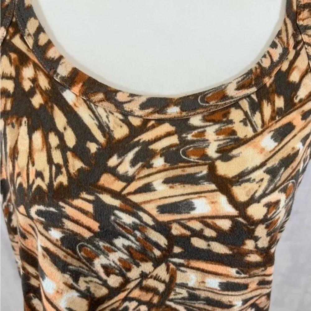 Joyspun shades of brown abstract print knit tank size large - Image 2