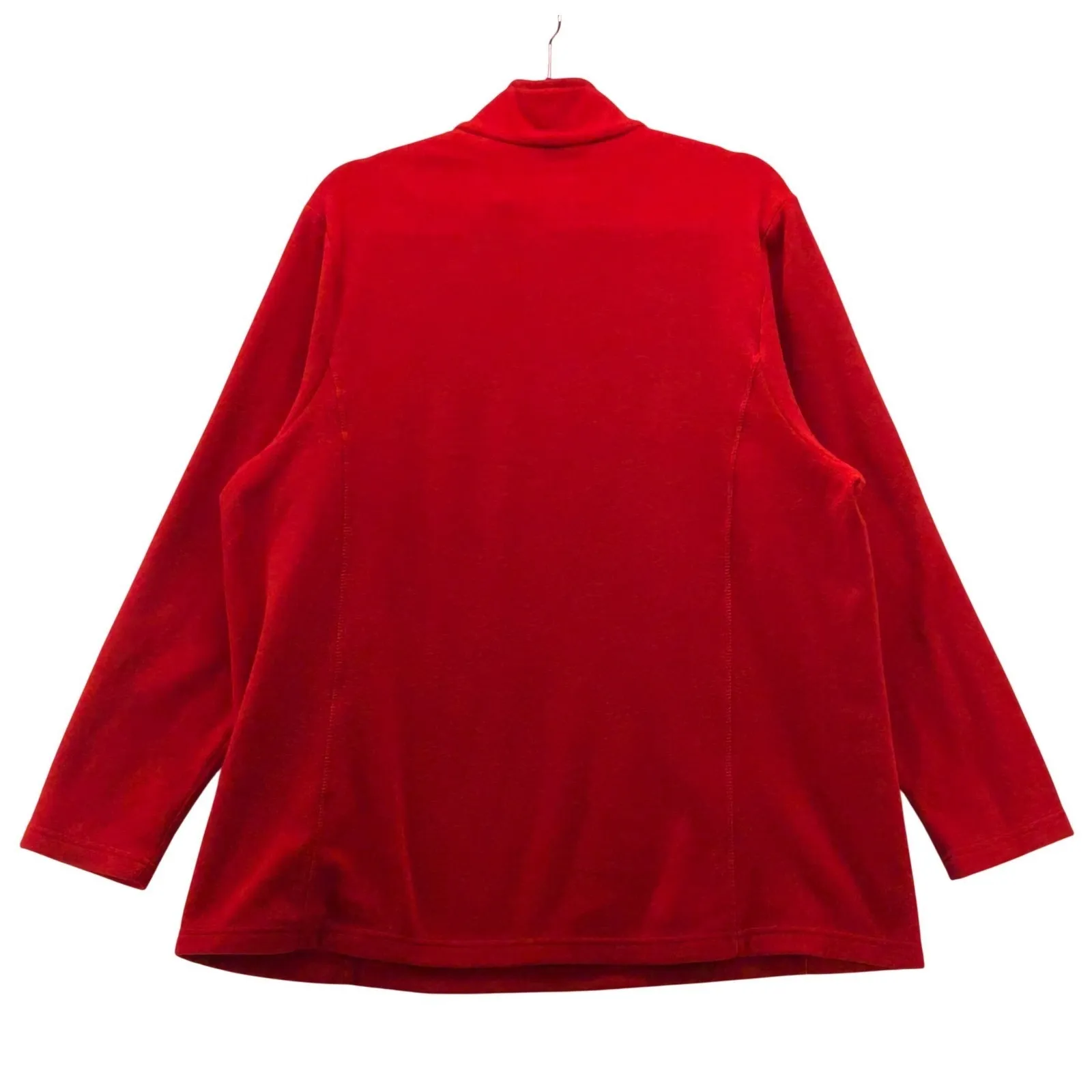 Lands End Fleece Pullover 1X Red - Image 2