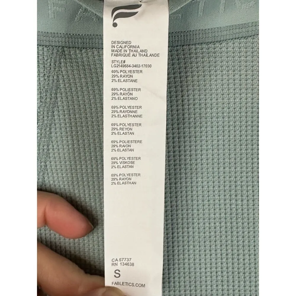 Fabletics Teal Long John’s Thermal Waffle Knit Leggings Underpants Size Small - Image 5