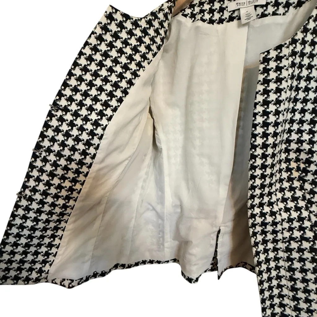 White House Black Market Houndstooth Jacket Blazer Women’s Size 6 - Image 5