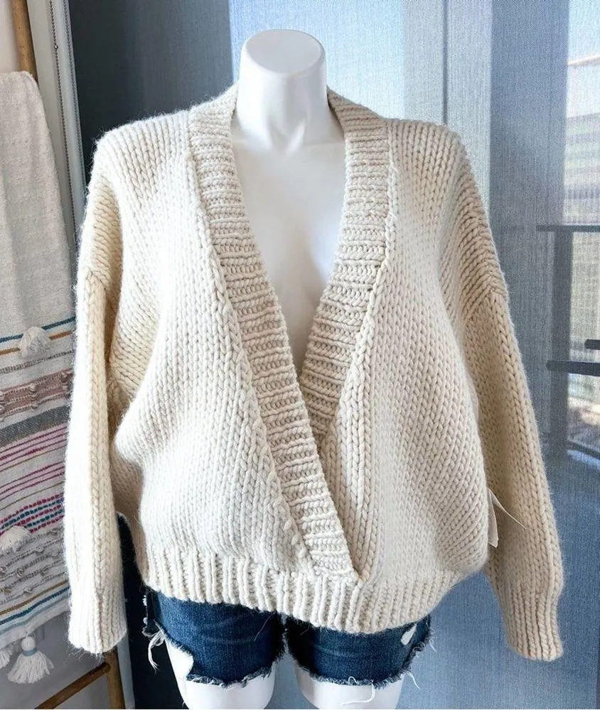 Mother Soul Serenade Criss Cross Chunky Knit Pullover Jumper Sweater Size Medium - Image 4