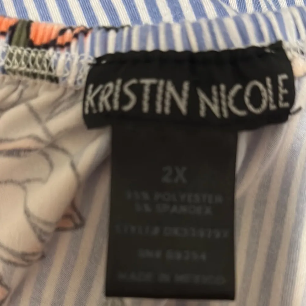 Kristin Nicole Floral 3/4 Sleeve Tunic Blouse. 2X. - Image 5