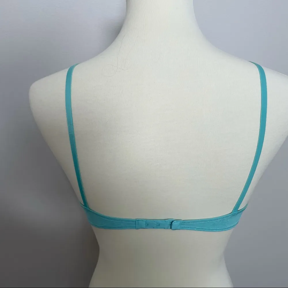 Victorias Secret Bra Underwire Sheer Sheer Mesh Ruffle Floral Seafoam Green Y2K - Image 7