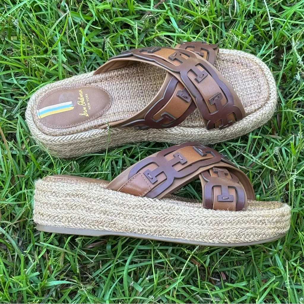 Sam Edelman Women's Pria Slip On Crisscross Espadrille Platform Sandals - Image 3