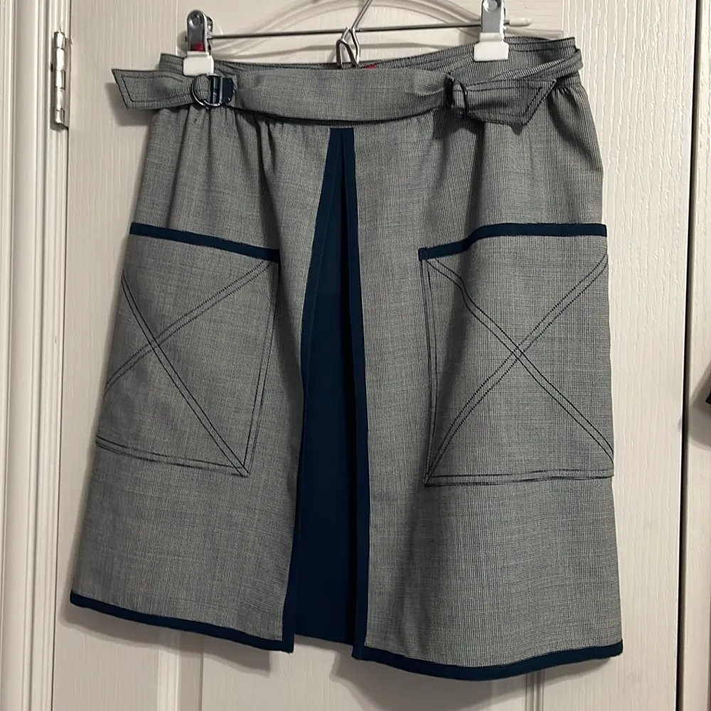 NEW Z Spoke by Zac Posen Navy Houndstooth Wrap Skirt - Image 2