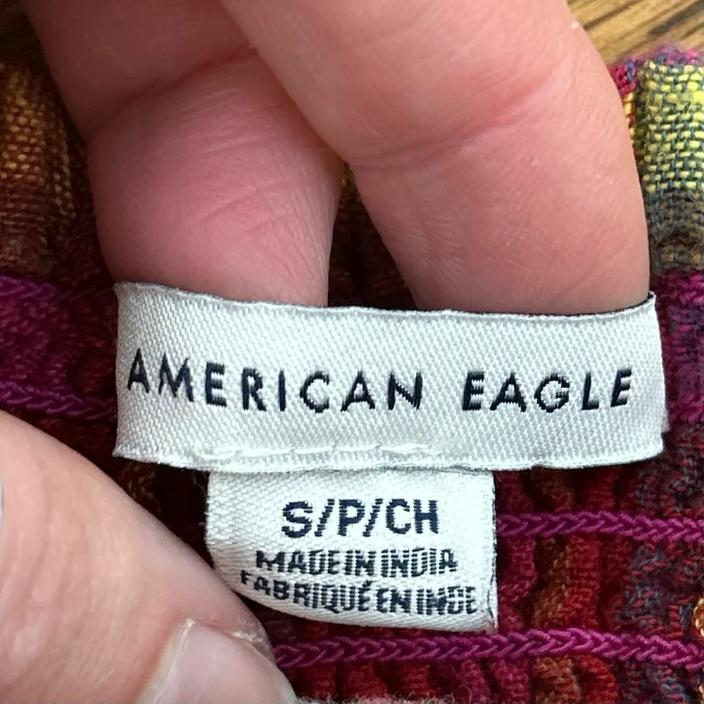 American Eagle | Plaid Multicolored Cropped Tank Top Size S - Image 6