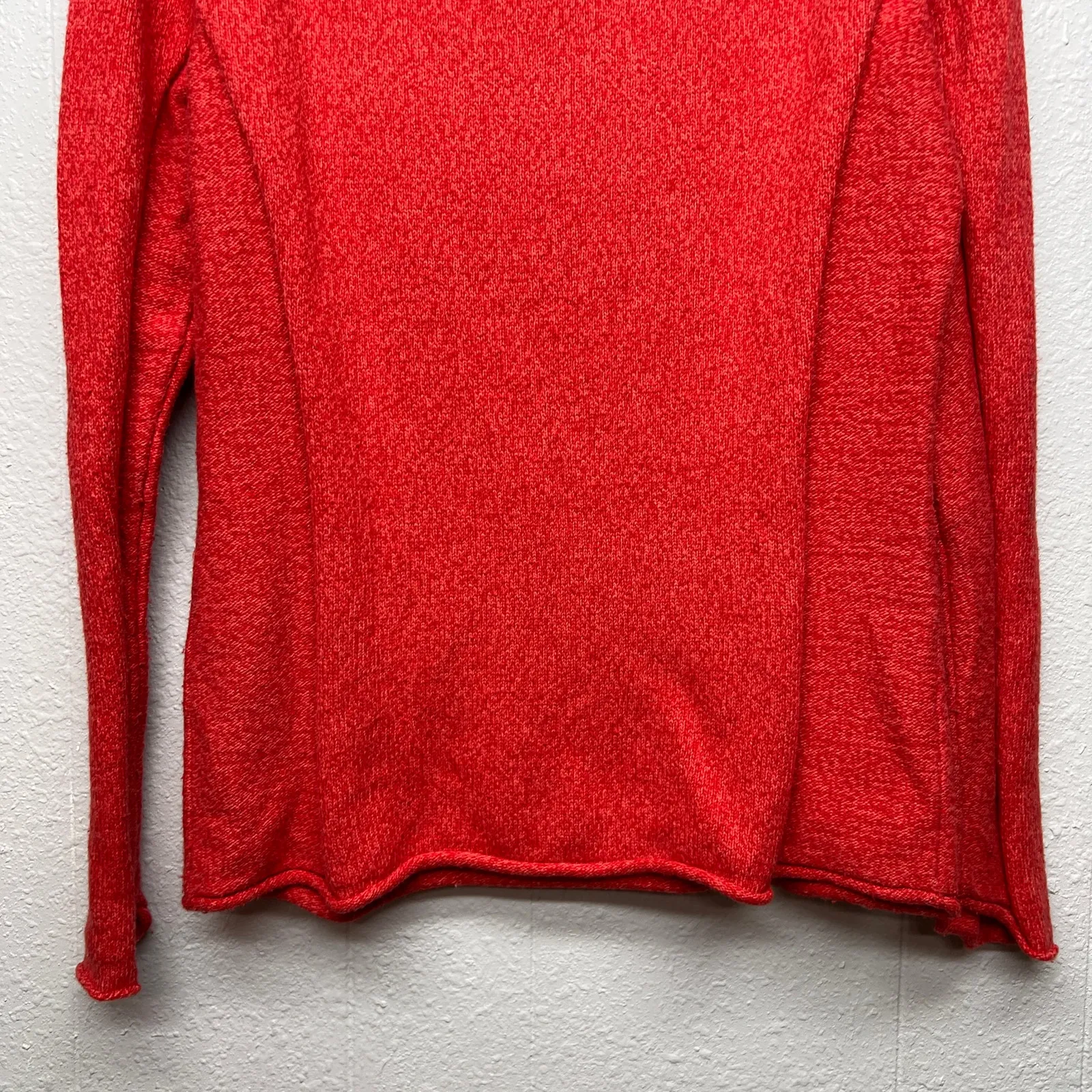 Sundance Knit Sweater Womens M Stretch Cotton Silk Tomato Girl Preppy Christmas - Image 8