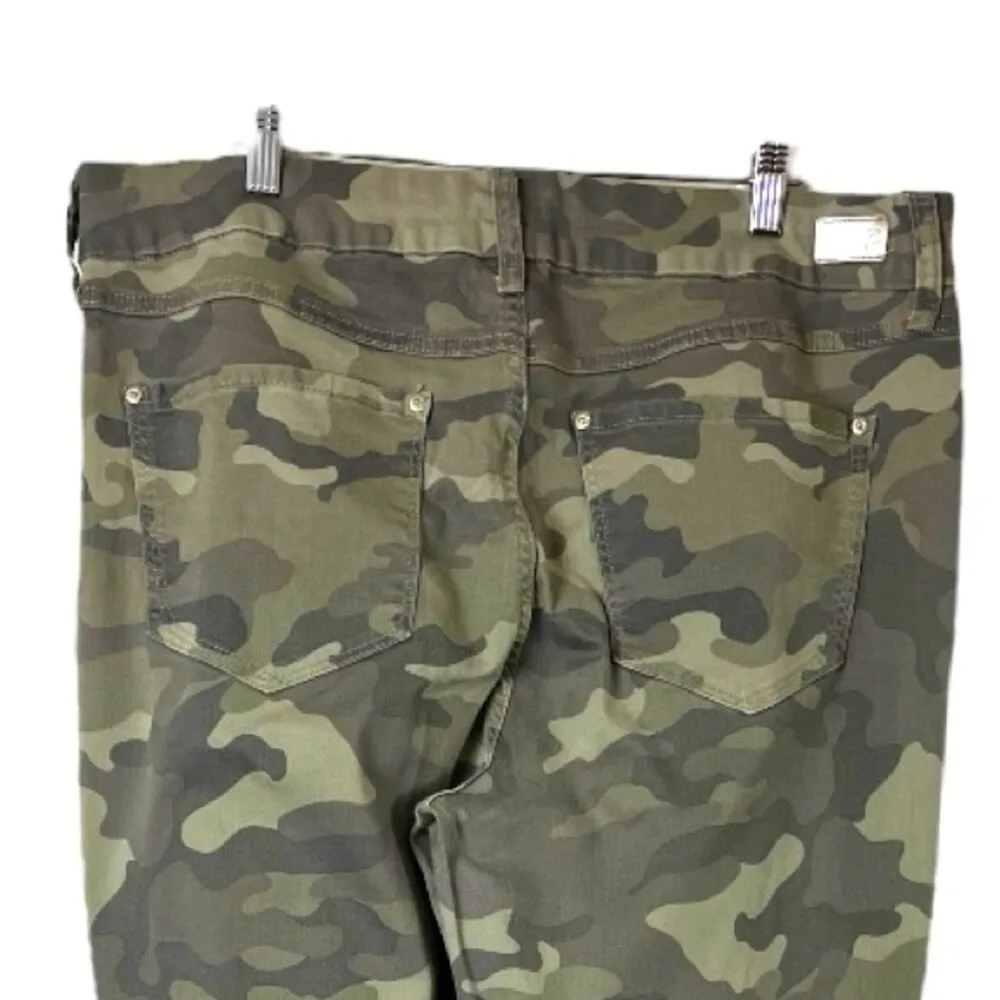 Seven7 Jeans Tummyless High Rise Skinny Ankle Green Camo Women’s Plus Size 16 - Image 7