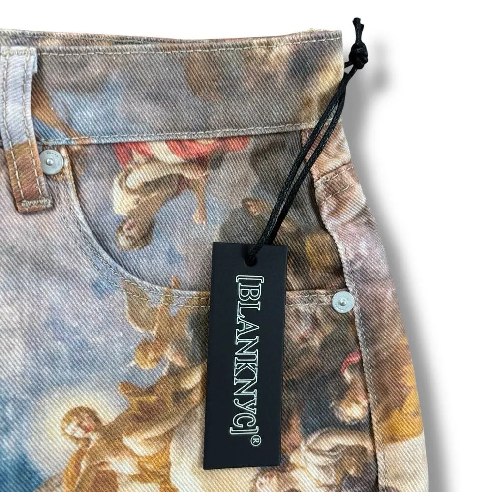 NWT BlankNYC The Barrow Size 25 Vintage High Rise Denim Short Photo Print - Image 2