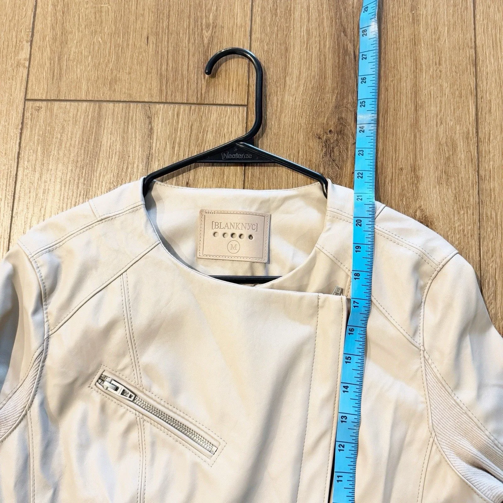 Blank NYC Womens Faux Leather Moto Jacket Size Medium Modern Minimalist Edgy - Image 6