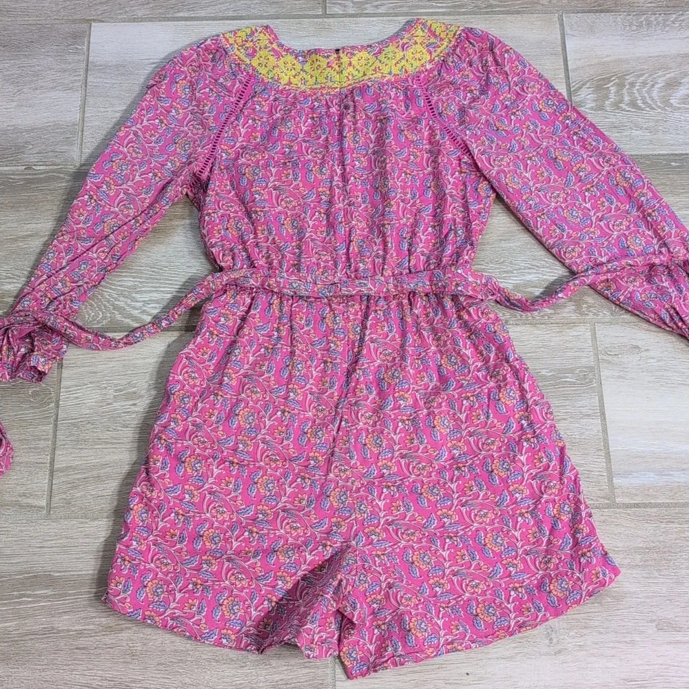 J.Crew Floral Print Long Sleeve Romper Size 4 - Image 9