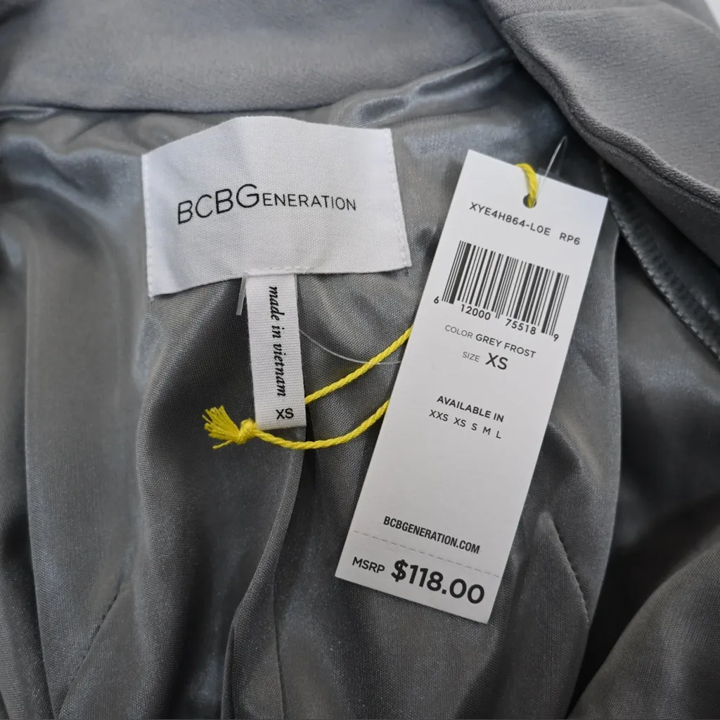 BCBGeneration Women's XS Open Front Collarless Lined Tuxedo Blazer NEW - Image 7