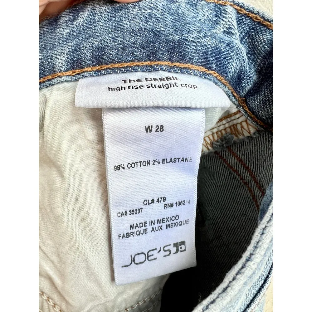 Joe's The Debbie High Rise Cotton Straight Leg Crop Jeans Blue Women's Size 28 - Image 9
