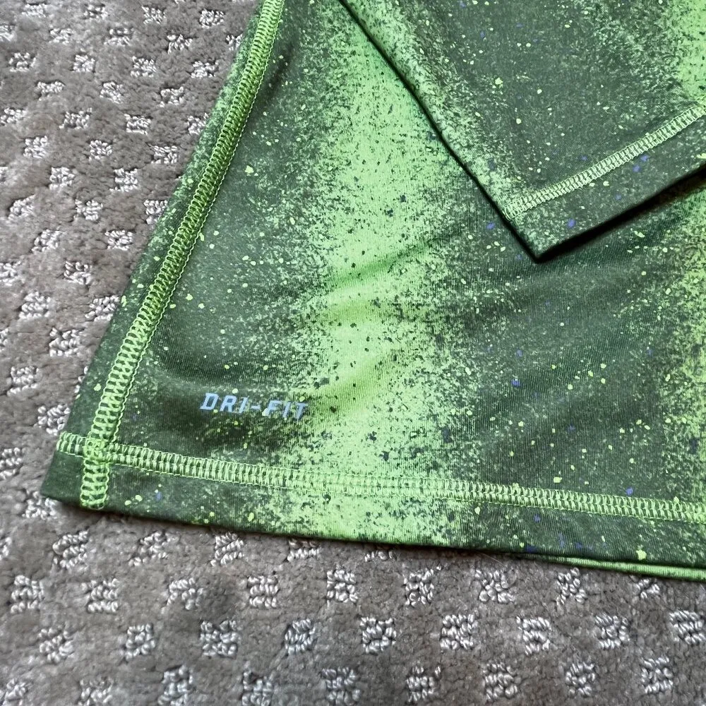 Nike Pro Womens Sweater SZ L Green Pull Over 1/4 Zip Base Layer Bright Colorful - Image 3