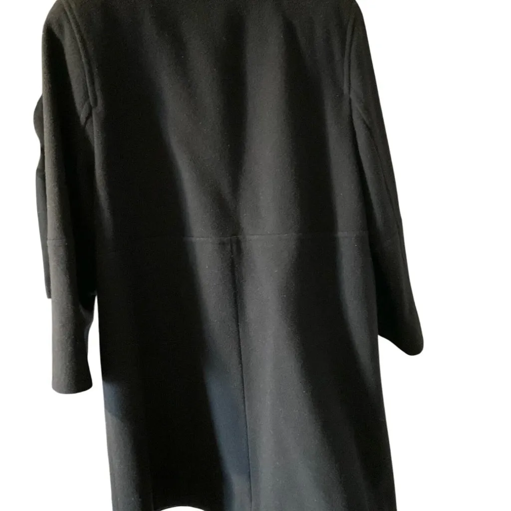 Talbots Women's Black Wool Long Sleeve Winter Pea Coat 10P bust42 - Image 2