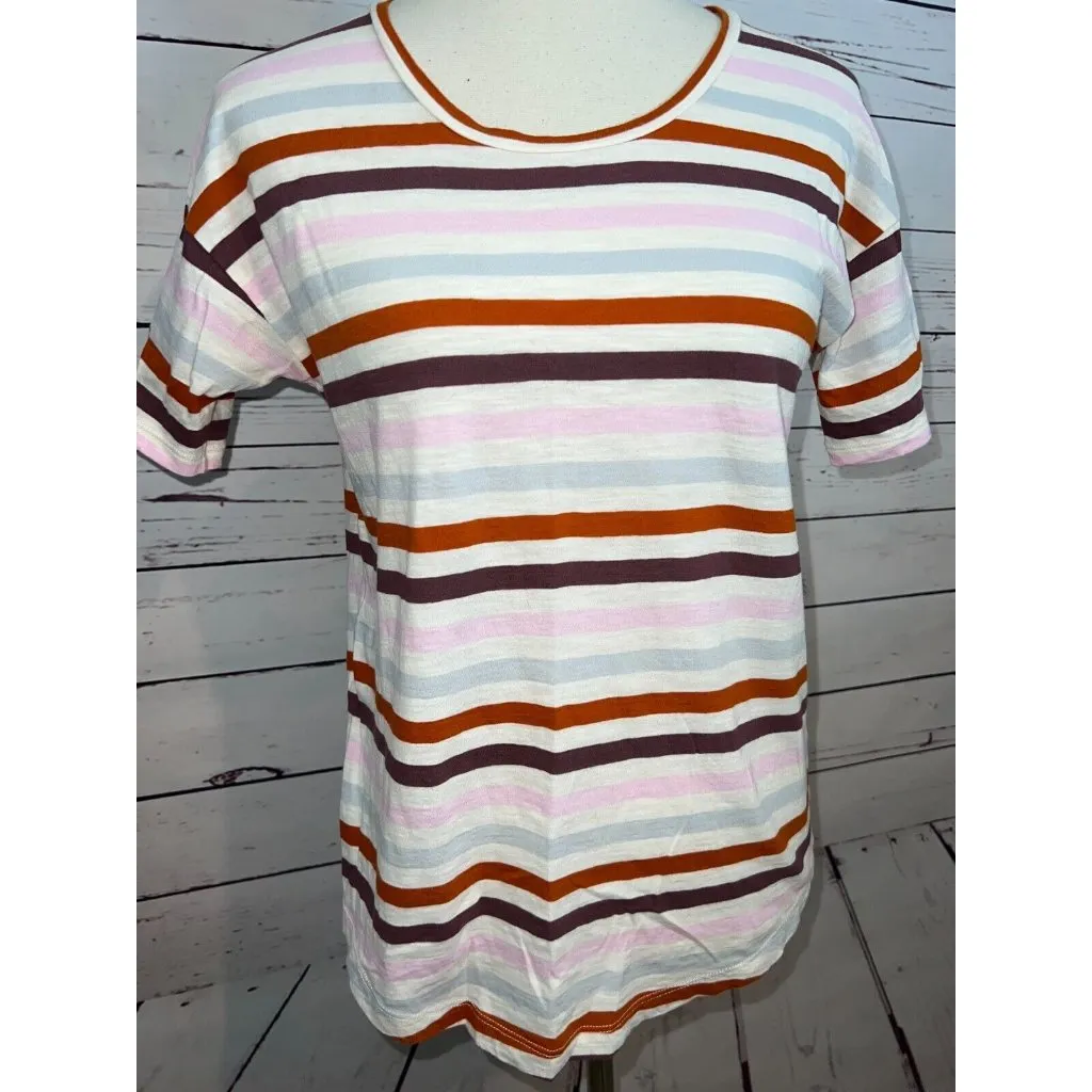 Madewell Whisper Cotton Tee Shirt Small Striped‎ T-Shirt short sleeve Womens - Image 7