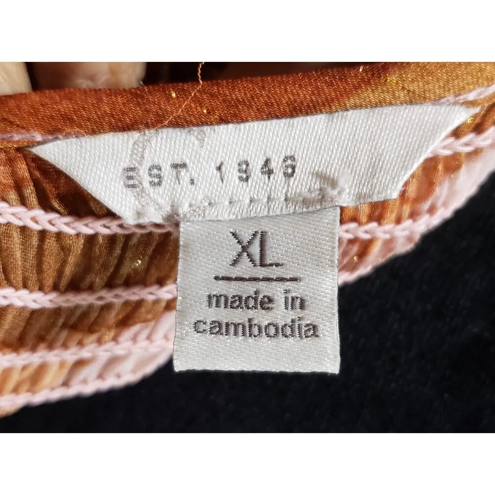 Est. 1946 Women's Brown Polyester Casual Round Neck Long Sleeve Top Blouse XL - Image 7