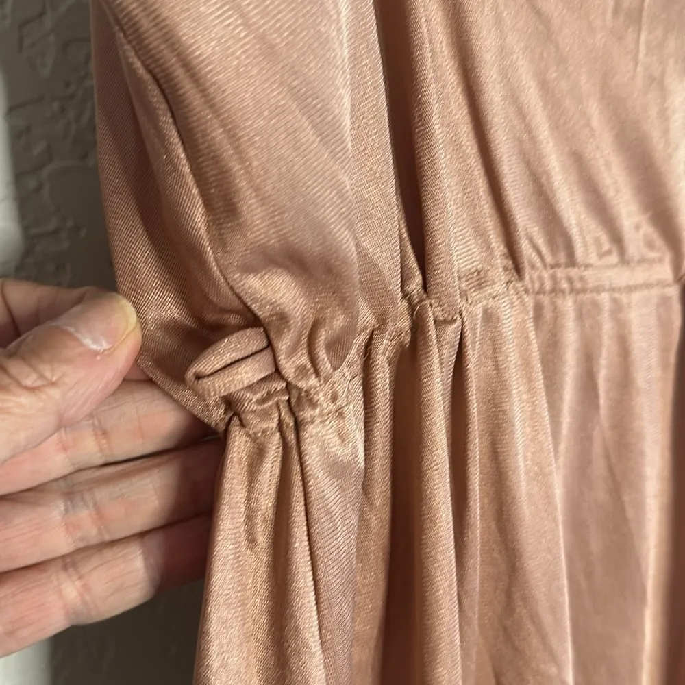 Vintage Avon Slip Dress Maxi Nightie Mauve Lace Sexy Coquette Nylon Open Slit Pink Size L - Image 7