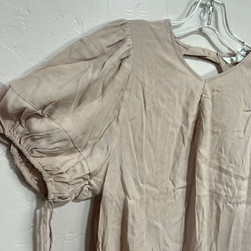 H&M Puff-sleeved blouse Powdered Pink - Image 4