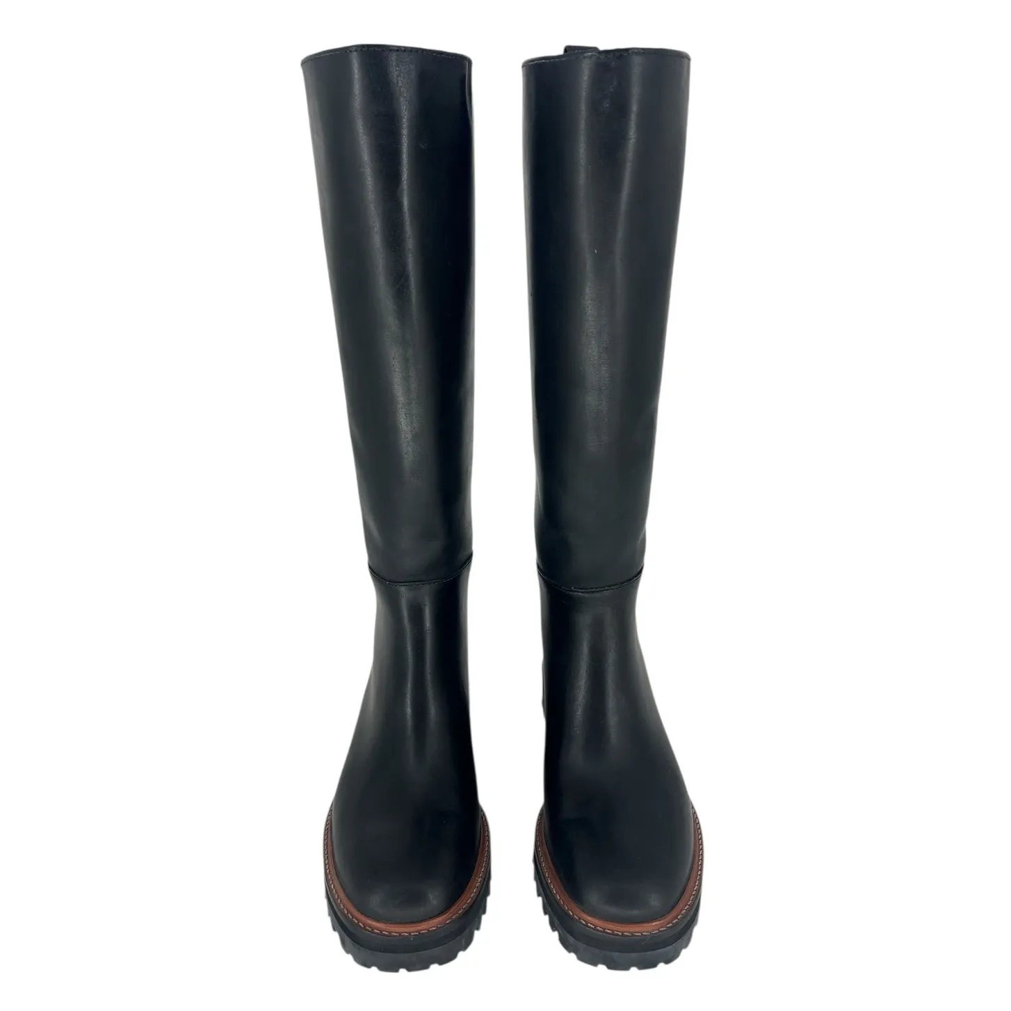 Reformation Kata Black Leather Knee High Bucket Boot - Image 8