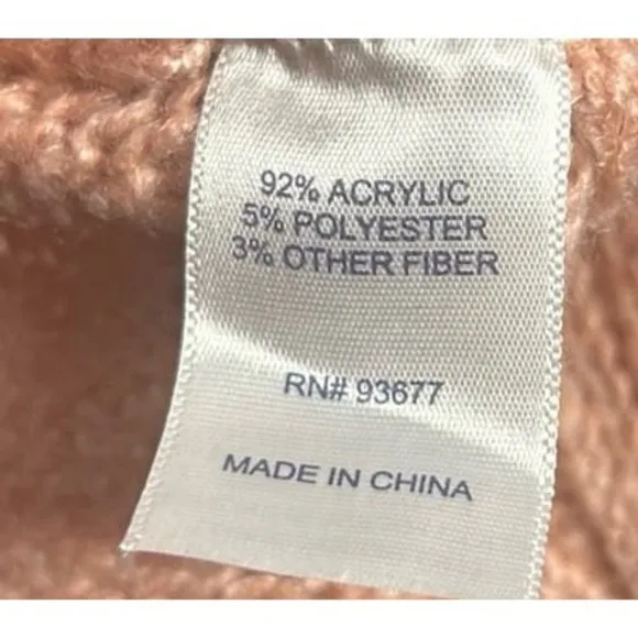 St.John's Bay Women's Tight Knit‎ Crochet Pink Sweater Sz Medium Grandmacore - Image 5