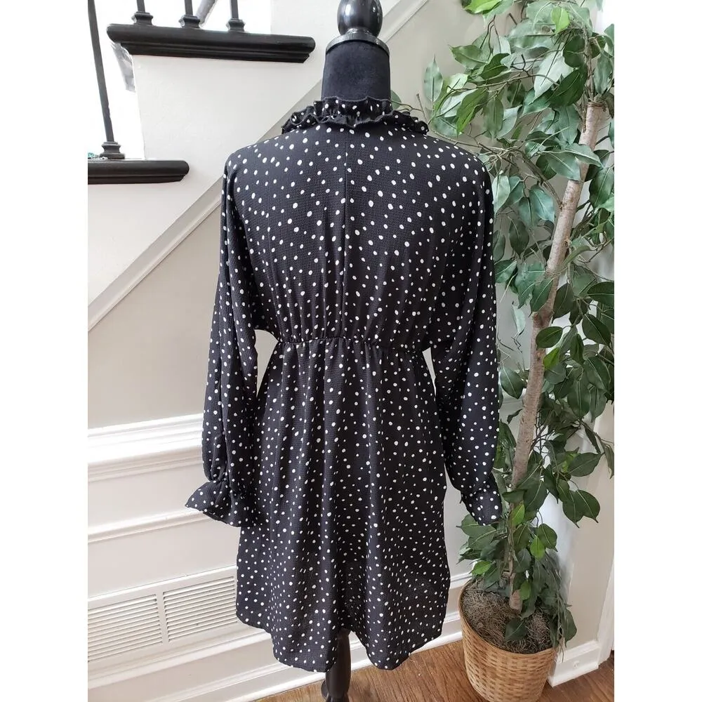 Miss U Women's Black Ruffle Polyester V - Image 8