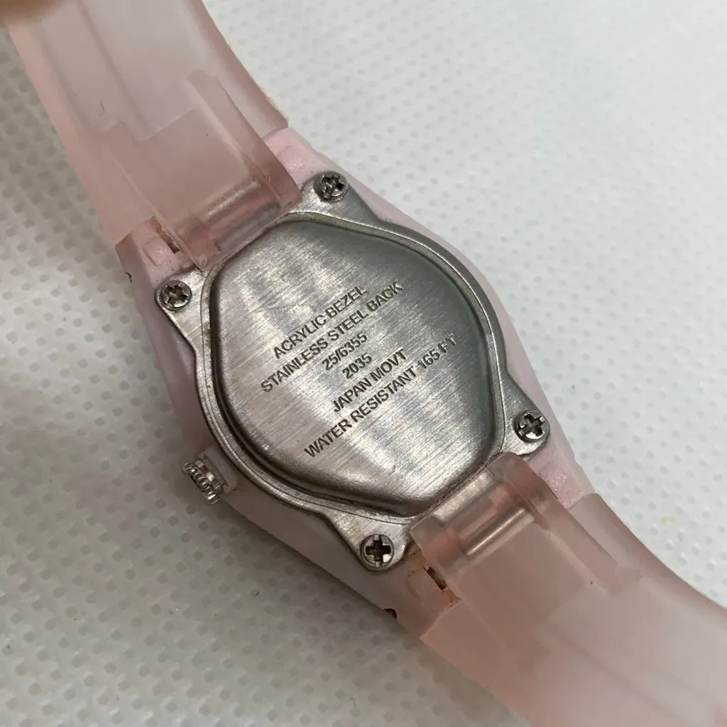 Armitron women quartz analog watch silver pink dial 22mm m plastic band running - Image 7