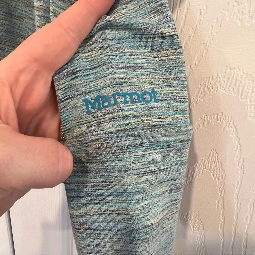 Marmot Striped Long Sleeve Tee Green Blue Womens Size Medium Hiking Outdoors - Image 4