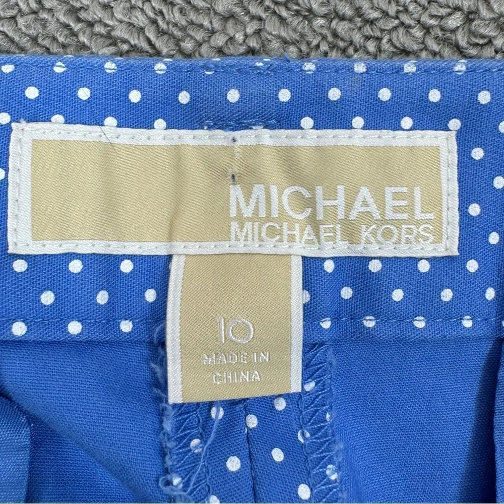 Michael Michael Kors Polkadot Crop Chino Pants Blue White 10 Cotton Twill Blue - Image 11