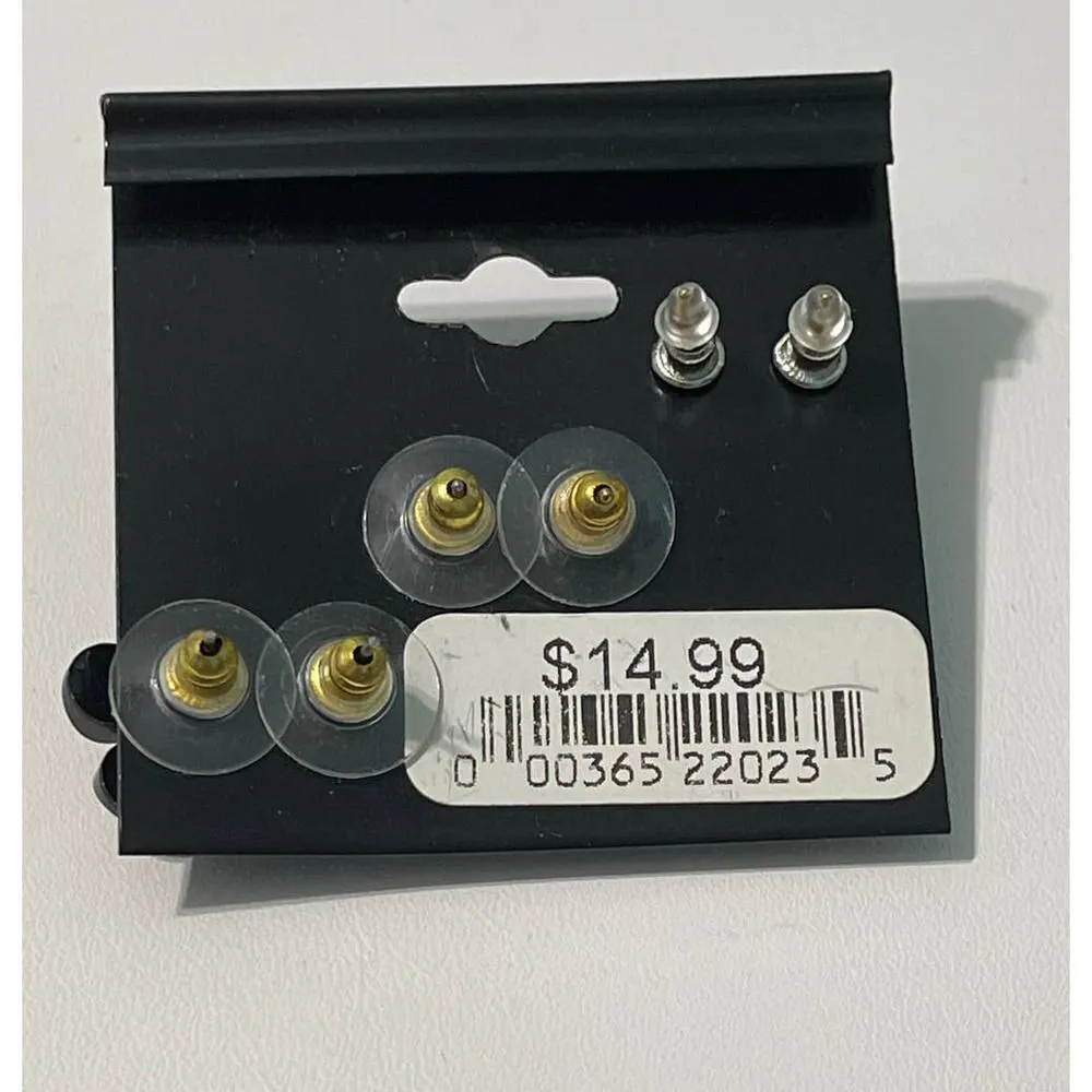 Taramanda‎ Trio Earring Set CZ Ball Studs Flowers Black - Image 4