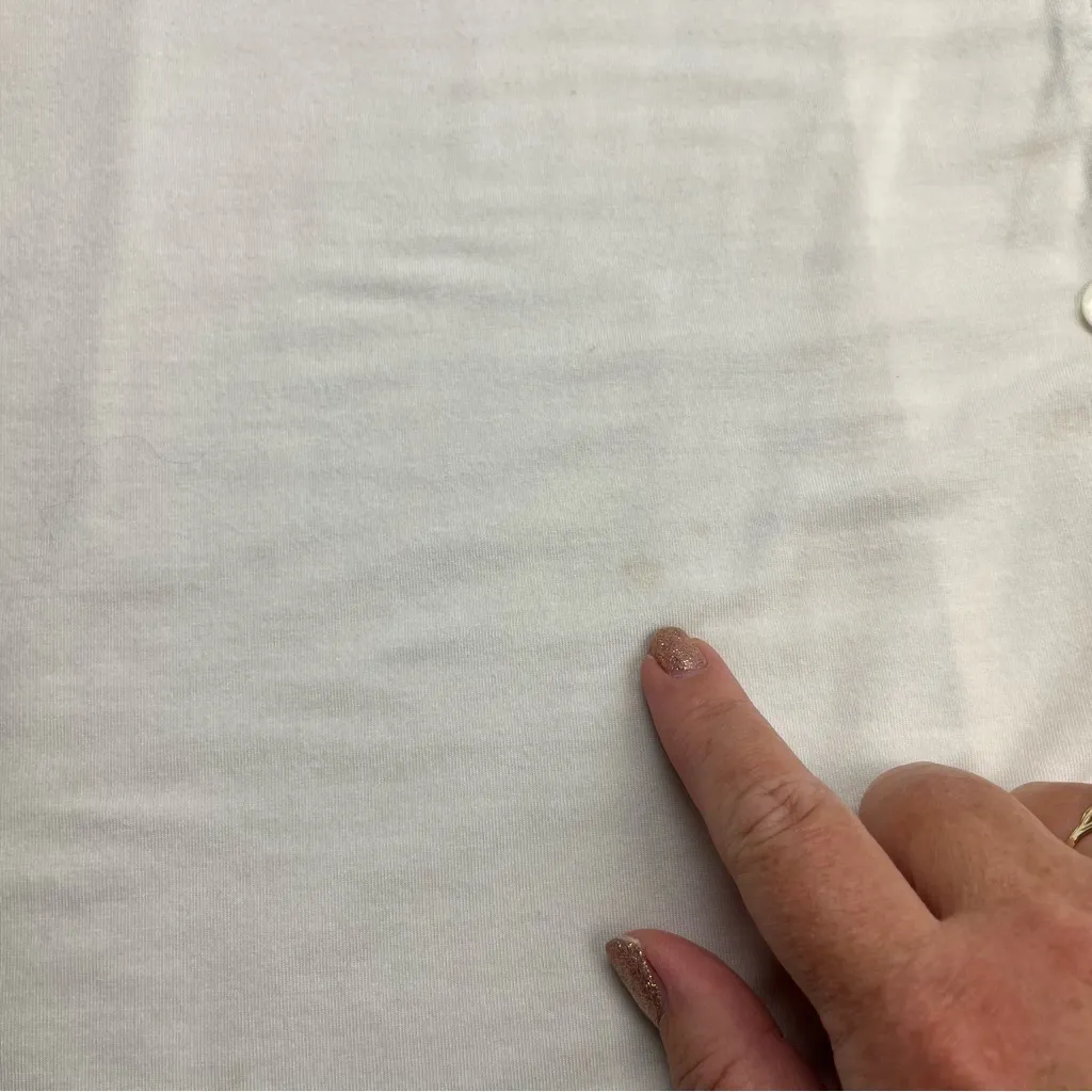 Eberjey Pajama Top Women’s Size Small Cream Short Sleeve Button Front *FLAWED‎ - Image 5