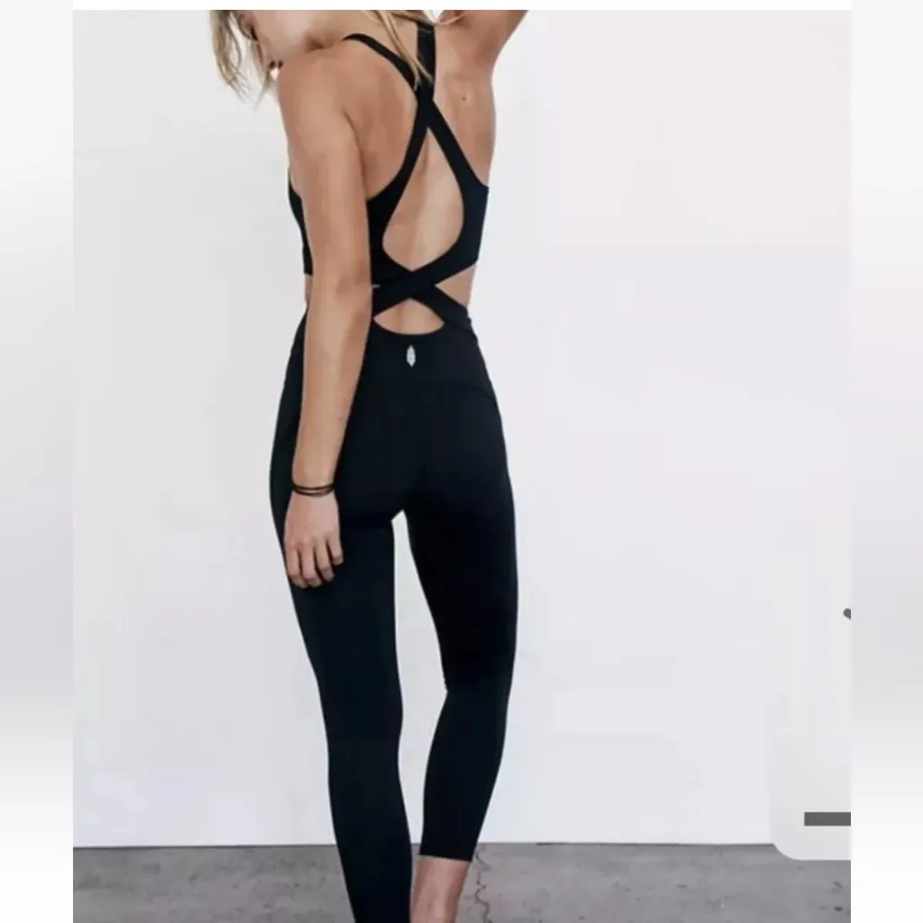 Free People Movement Women's Back It Up Jumpsuit Black Size‎ XS NWT - Image 3