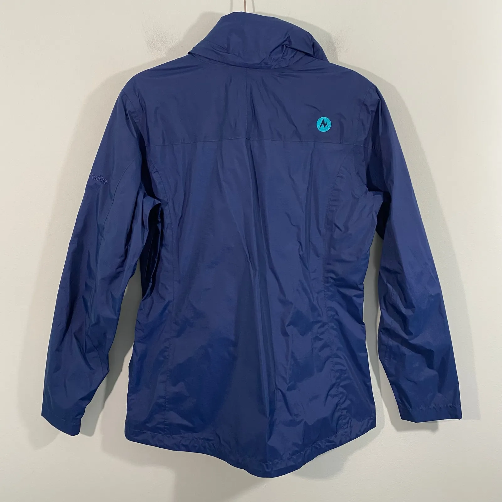 Marmot Women Arctic Navy PerCip Eco Waterproof Hooded Full Zip Jacket Size M - Image 11