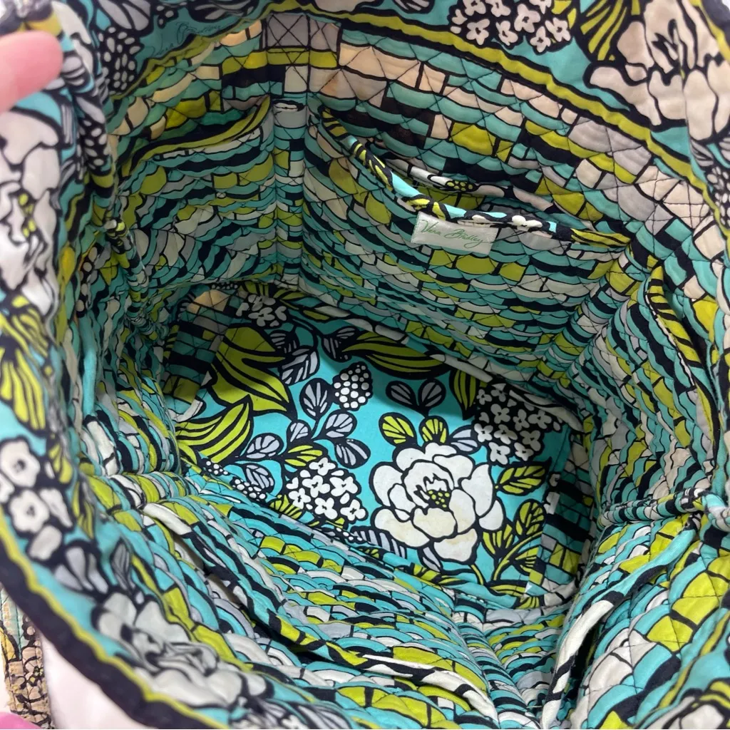 Vera Bradley Island Blooms Quilted Cotton Large Tote Bag Floral Aqua 14” School - Image 7