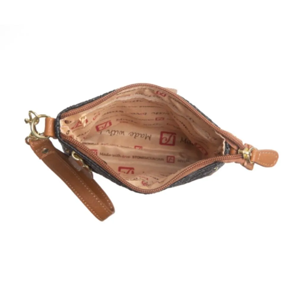 Brand New Stone Mountain Women's Sydney Embossed Leather Purse Bag Black Brown - Image 3