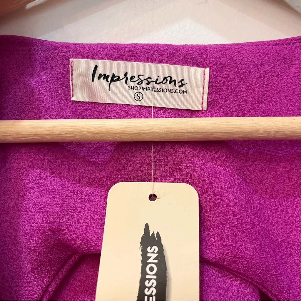 NWT Pink Lily Impressions Boutique Women Pink fuchsia Romper size small - Image 3