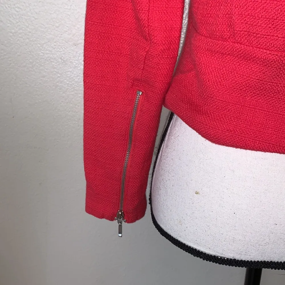 Mossimo red cropped zip up blazer jacket Size 4 - Image 5