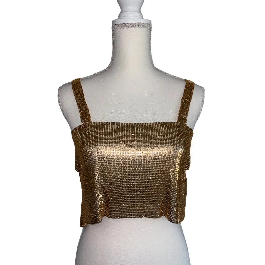 superdown Karla Cut Out Top XX-Small New Womens Cropped Chainmail Tank - Image 6