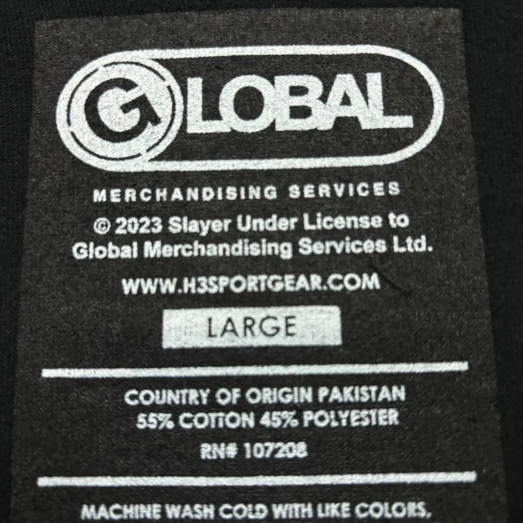 Slayer Show No Mercy Thrash Metal Band T-Shirt Size Large  - Image 4