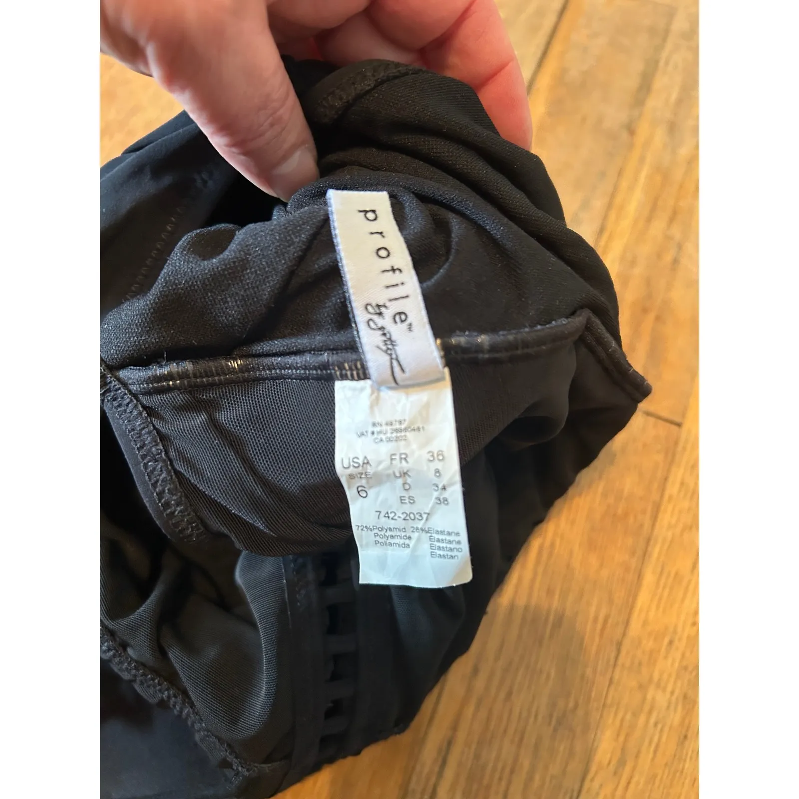 Profile by Gottex Ruched One Piece Swimsuit Tummy Control Shaping Black Size 6 - Image 9