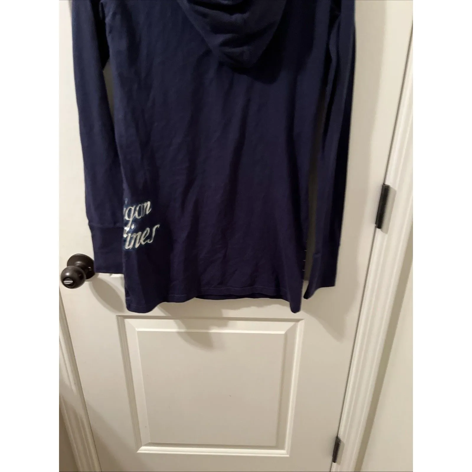 Michigan Wolverines Women's M Striped Hooded Shirt Size M G - Image 11