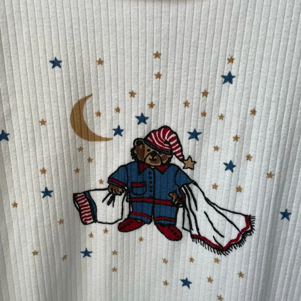 Vintage 90s Basic Editions Nightgown Sleep Tshirt Pajamas Teddy Bear OSFM White Size undefined - Image 5