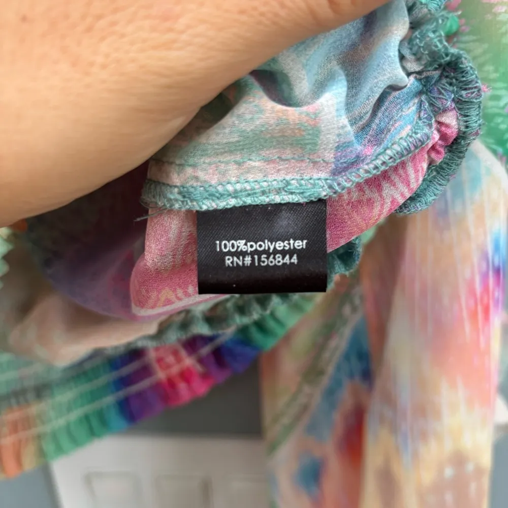 Le Superbe Good Vibrations Print Ruffle Blouse M Size M - Image 10